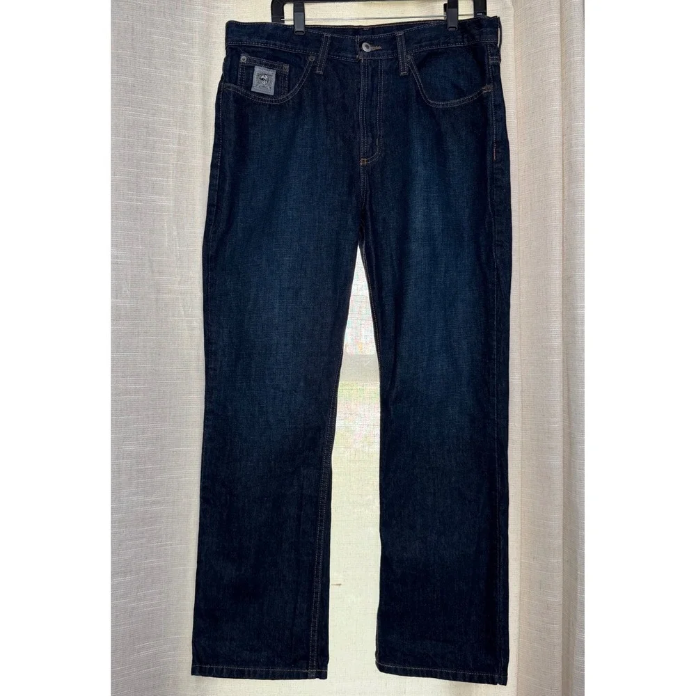 Cinch Silver Label Jeans 002 Rigid Dark Stone Straight Leg Men's Size 35x30